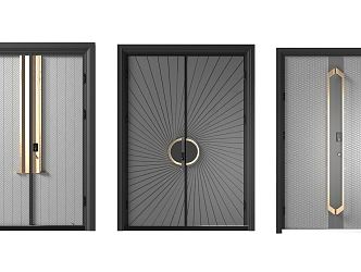 Modern double door combination 3d model