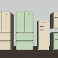 Multiple White And Light Green Refrigerators And Freezers With Various Styles And Sizes