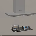 Stainless Steel Kitchen Appliances Featuring Siemens Range Hood Gas Stove And Cooking Pot