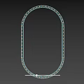 Modern Oval Mirror With LED Lighted Edge For Contemporary Home Decor 3d model