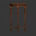Classic Wooden Side Table With Round Tabletop And Three Carved Legs