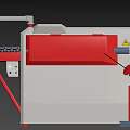 Red And White Reinforcing Steel Bending Machine With Control Panel And Rebar Bending Function 3d model