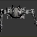 Silver Metallic Humanoid Robot With Mechanical Joints And Standing Pose