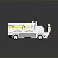 Modern White Utility Vehicle With Yellow Stripes Solar Panels OT Logo And 2023 Design