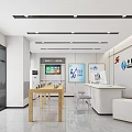 Modern Digital Store Interior With Display Tables Electronic Products And Counters