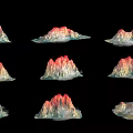 Mountain Range Gold-plated Mountain Peak Mountain Range Mountain View Mountain Natural Scenery Mountain Valley Peak Mountain Colorful Mountain 3d model