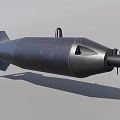 Black Streamlined Military Weapon Aerial Bomb With Tail Fins And Nose Cone