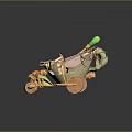 Decorative Toy Car With Pink Green Decorations Wooden Wheels Flowers And Mushrooms