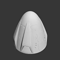 Futuristic Silver Space Capsule With Aerodynamic Design Metallic Finish Accents On Black Background