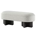 Modern Orange And Gray Upholstered Sofa Stools With Black Wooden Legs