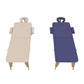 Beige and Blue Foldable Medical Massage Tables with Wooden Legs for Therapy Use