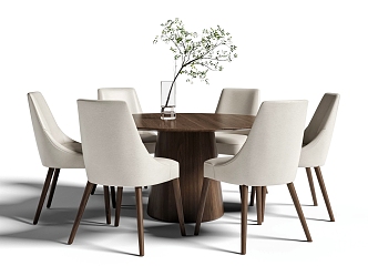 New Chinese Dining Table and Chair Combination 3d model