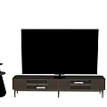 Modern TV Stand With Large Screen TV Floor Lamps And Wall Lamp Storage Design