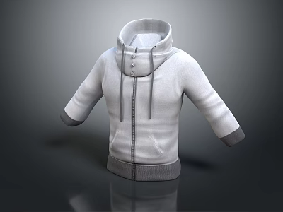 Gray Zip Up Hoodie With Soft Fabric Comfortable Hood And Casual Design 3d model