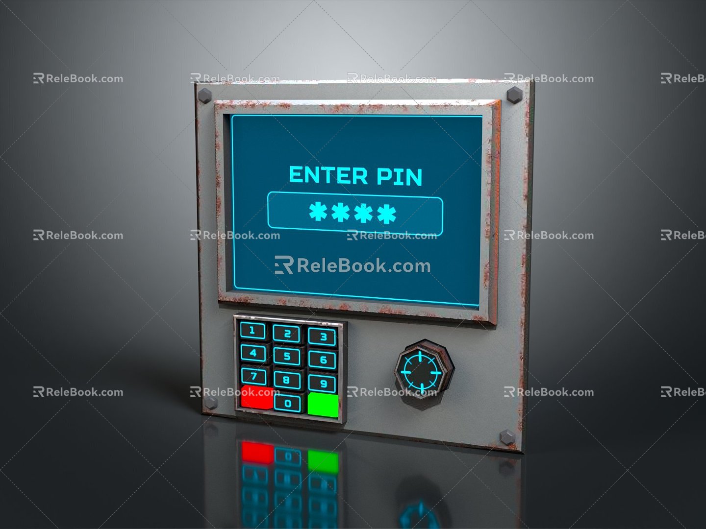 Security door password door metal sealed door metal door 3d model