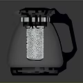 Modern Glass Water Kettle With Black Lid And Metal Filter Base