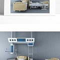 Modern hospital bed medical equipment 3d model