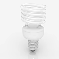 White Spiral Energy Saving Light Bulb With Efficient Lighting For Home 3d model