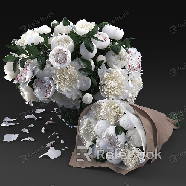 Modern vase bouquet flowers model