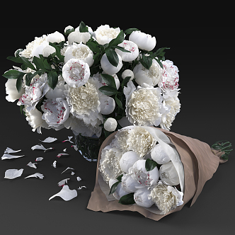 Modern vase bouquet flowers 3d model