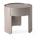 Modern Beige Bedside Table With Single Drawer And Unique Leg Design 3d model