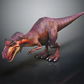 Realistic 3D Tyrannosaurus Rex Dinosaur With Purple Red Yellow Skin And Open Mouth