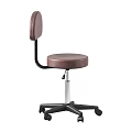 Brown Adjustable Office Chair With Padded Seat Backrest And Wheeled Base