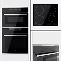 Modern Built in Kitchen Appliances With Oven Induction Hob And Dishwasher