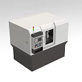 Industrial CNC Machine Tool With White Body Black Base Control Panel And Indicator Lights 3d model