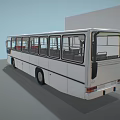 White City Bus Interior With Red Seats And Large Transparent Windows