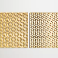 Decorative Golden Carved Panels With Star And Hexagonal Geometric Patterns 3d model