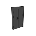 Modern Gray Security Door With Peephole Smart Lock Fingerprint Recognition And Black Handle