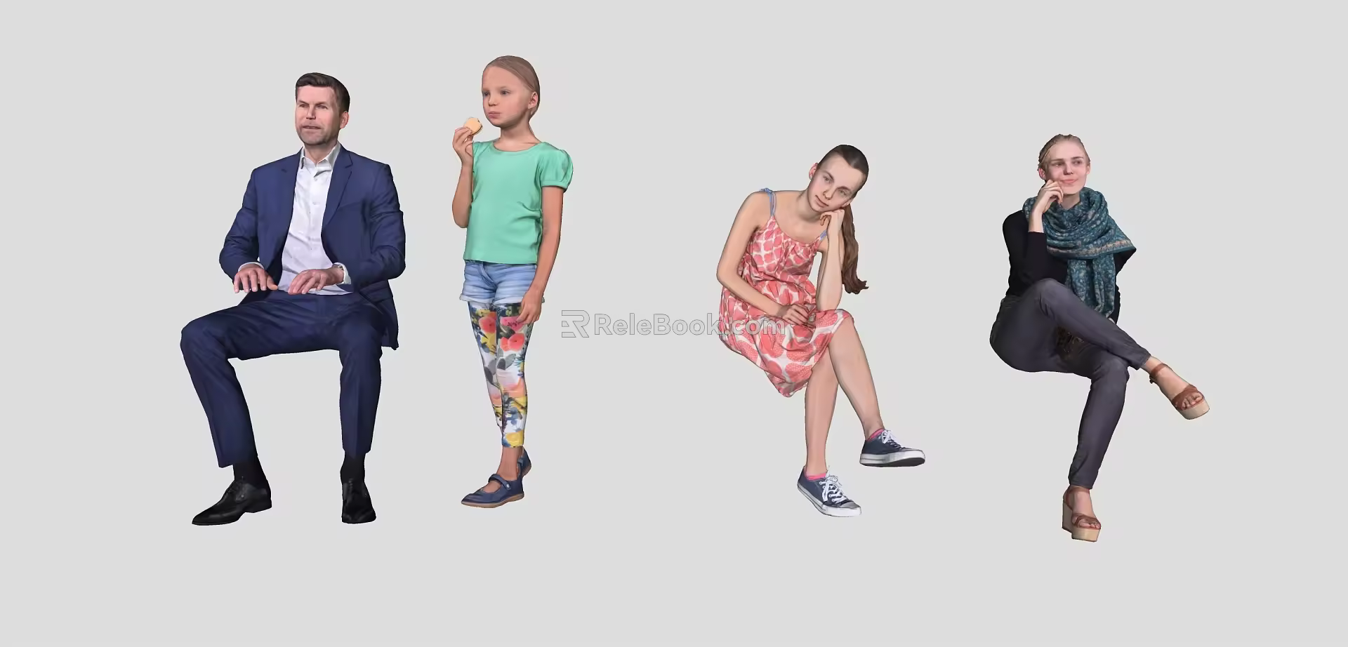 Many characters 3d model