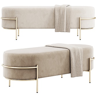 Milotti Minotti sofa stool bench 3d model