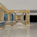 Modern Jewelry Store Interior Design With Display Counters Bright Lighting And Brand Logos