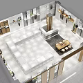 Modern Clothing Store Interior With Display Racks Fitting Mirrors Cashier Counter And Lighting Design