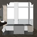 Modern SPA Sauna Room Interior With Massage Bed And City View Window
