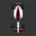 Formula One Car with Red White Blue Orange Livery FedEx Red Bull Logos Number 23