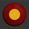 Red Decorative Lantern With Yellow Top Base And Lit Candle Wick