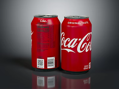 Red Coca-Cola Original Taste 12 Fl Oz Cans Refreshing Beverage 3d model
