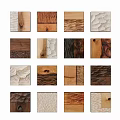 Rustic Wooden Wall Decor With Various Textured Panels Arranged On White Wall 3d model