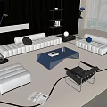 Modern sofa coffee table combination how many coffee table combination 3d model