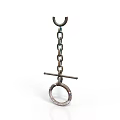 Vintage Metal Mechanical Component Featuring Chain Ring And Crossbar Design