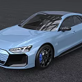 Audi Light Blue Sports Coupe With Modern Design Black Wheels And Stylish Front Headlights