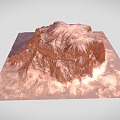 desert gobi mountain range desert terrain 3d model