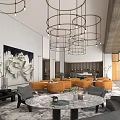 Modern reception area Sales office Reception area 3d model