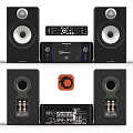High Quality Home Theater Audio System With Stereo Speakers Amplifier Remote Control And Rear Interfaces