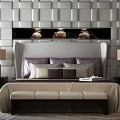 Background double bed 3d model
