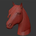 Black Horse Head Portrait With Mane Ears And Eyes On Gray Background