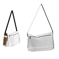 White Sling Bags With Black Shoulder Straps Brown Accents And Minimalist Design